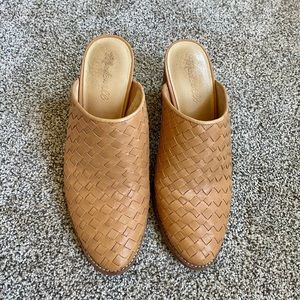 The Harper Mule in Woven Leather by Madewell